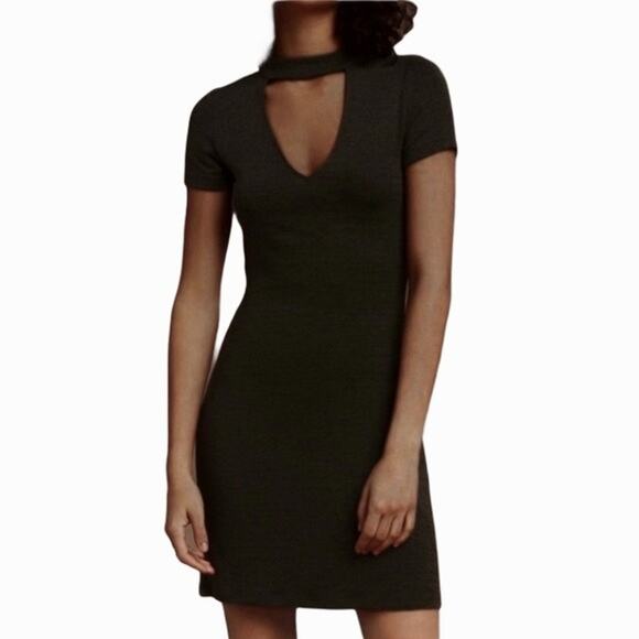 Aritzia Wilfred Free Dondoe Choker Neck Mini Dress Y2K Grunge Witchy Goth XS - Picture 1 of 7